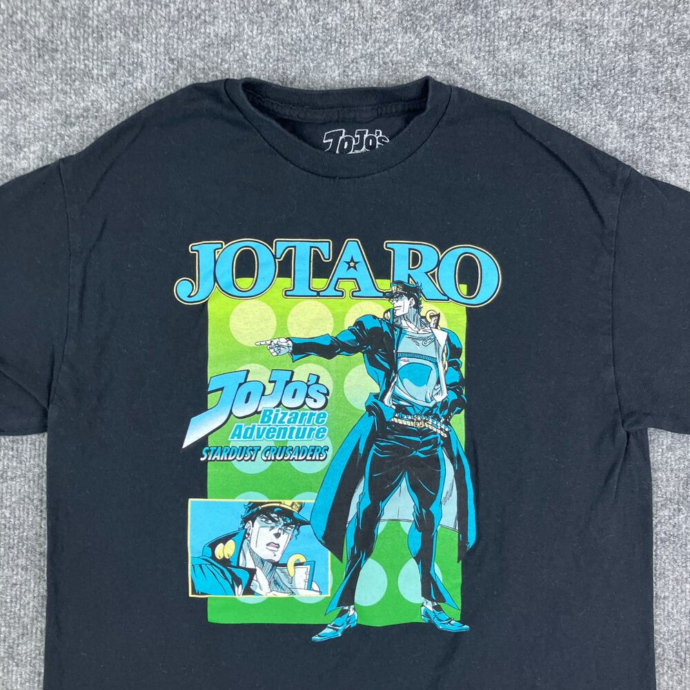 JoJo's Bizarre Adventure T-Shirt Mens Size M Black Jotaro Anime Graphic Tee